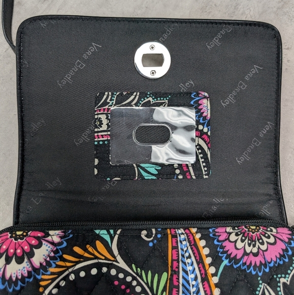 Vera Bradley Turnlock Bandana Swirl Black Paisley Multicolor Petite Crossbody - Picture 12 of 12